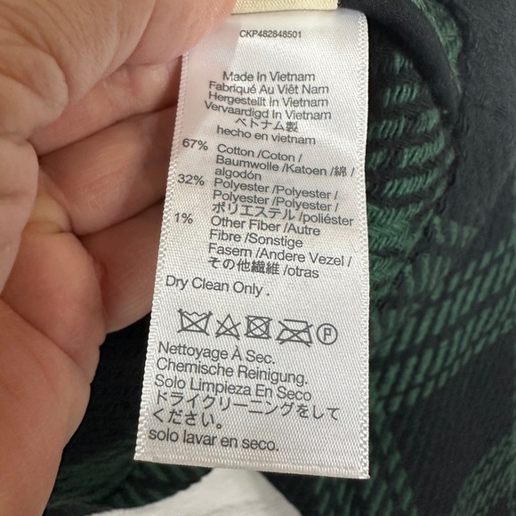 MADEWELL Boxy Shirt Jacket Blazer Green Navy Plaid Button Front NN959 Sz‎ M NWT - Picture 6 of 9